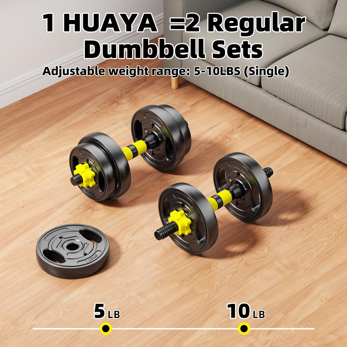 Adjustable Dumbbell Set 10-90lbs Free Weights X29589