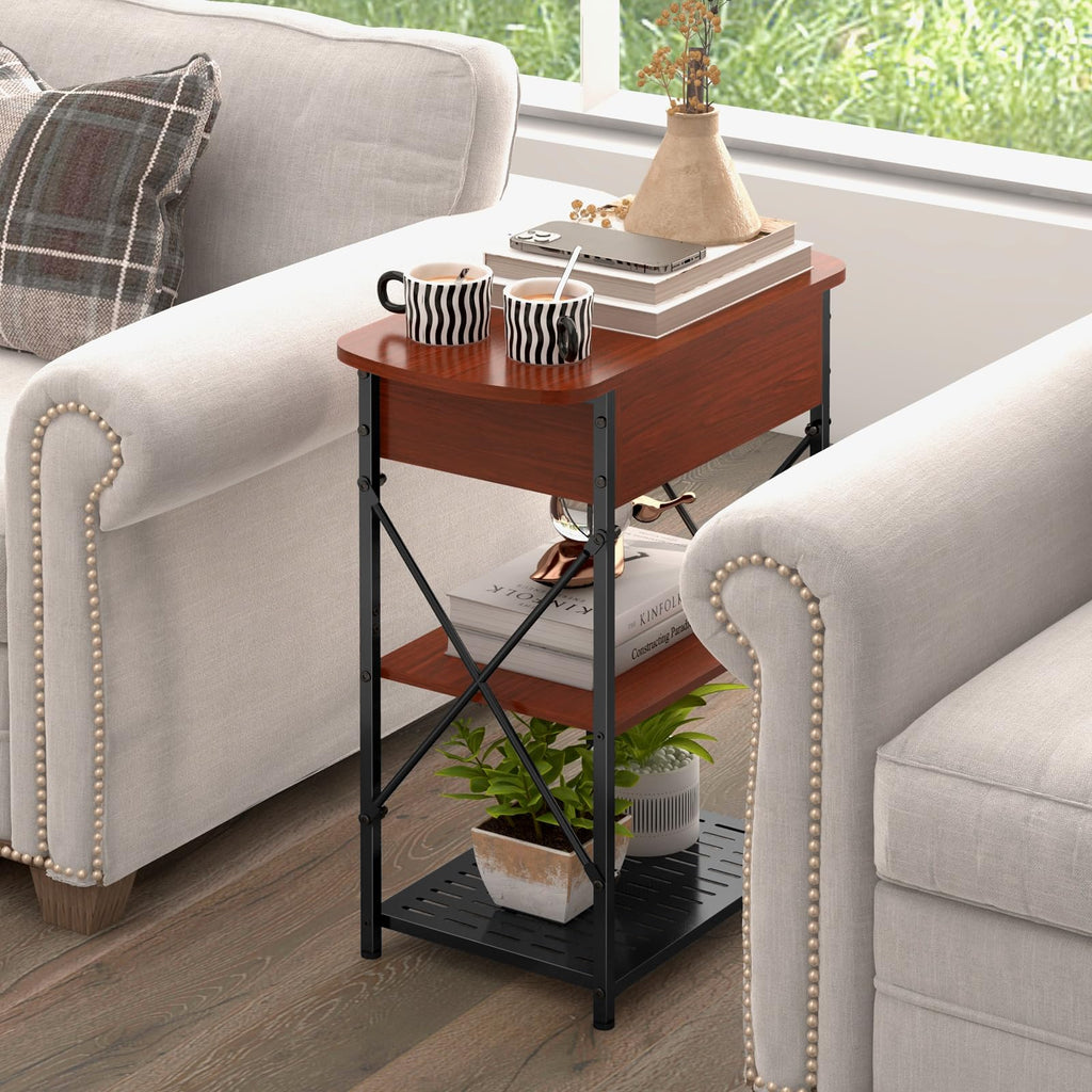 Narrow Side Table with Charging Station, Set of 2 A97258