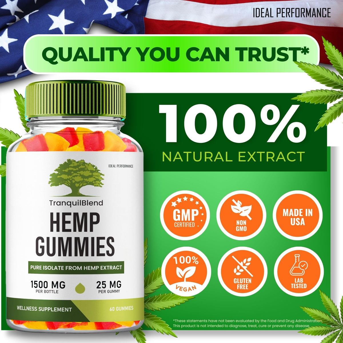 60 Gummies Hemp Gummies with Hemp Seeds Organic Extract J3779