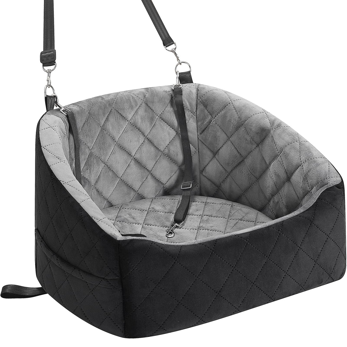 Dog Car Seat for Small Dogs Up to 30 Lbs, Grey-Black E513331