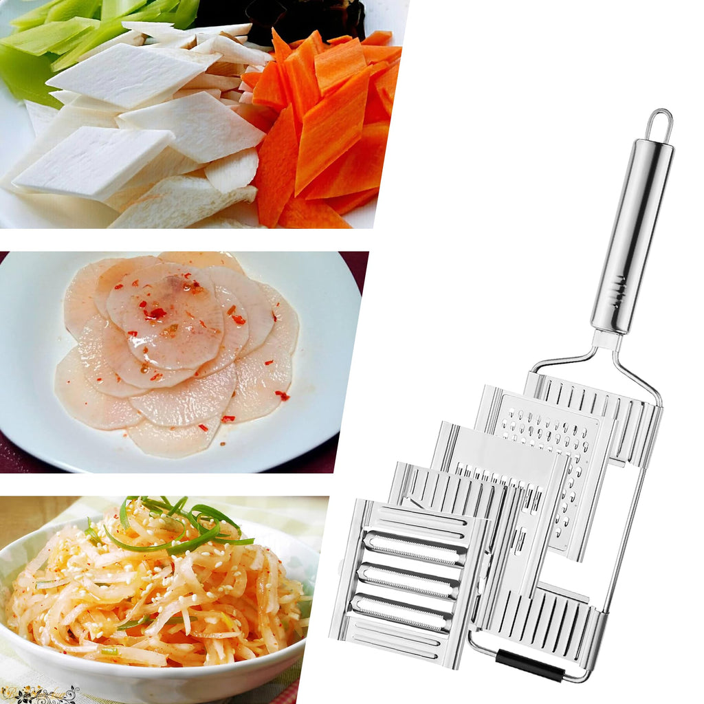 4 in 1 Stainless Steel Vegetable Chopper Grater and Slicer Set R455239