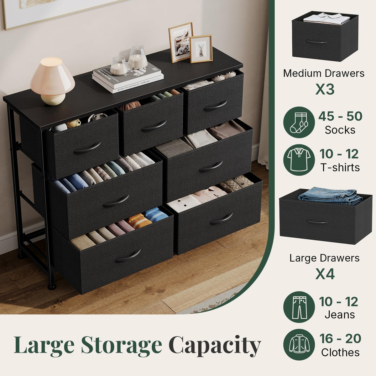 Fabric 7 Drawer Dresser A271673