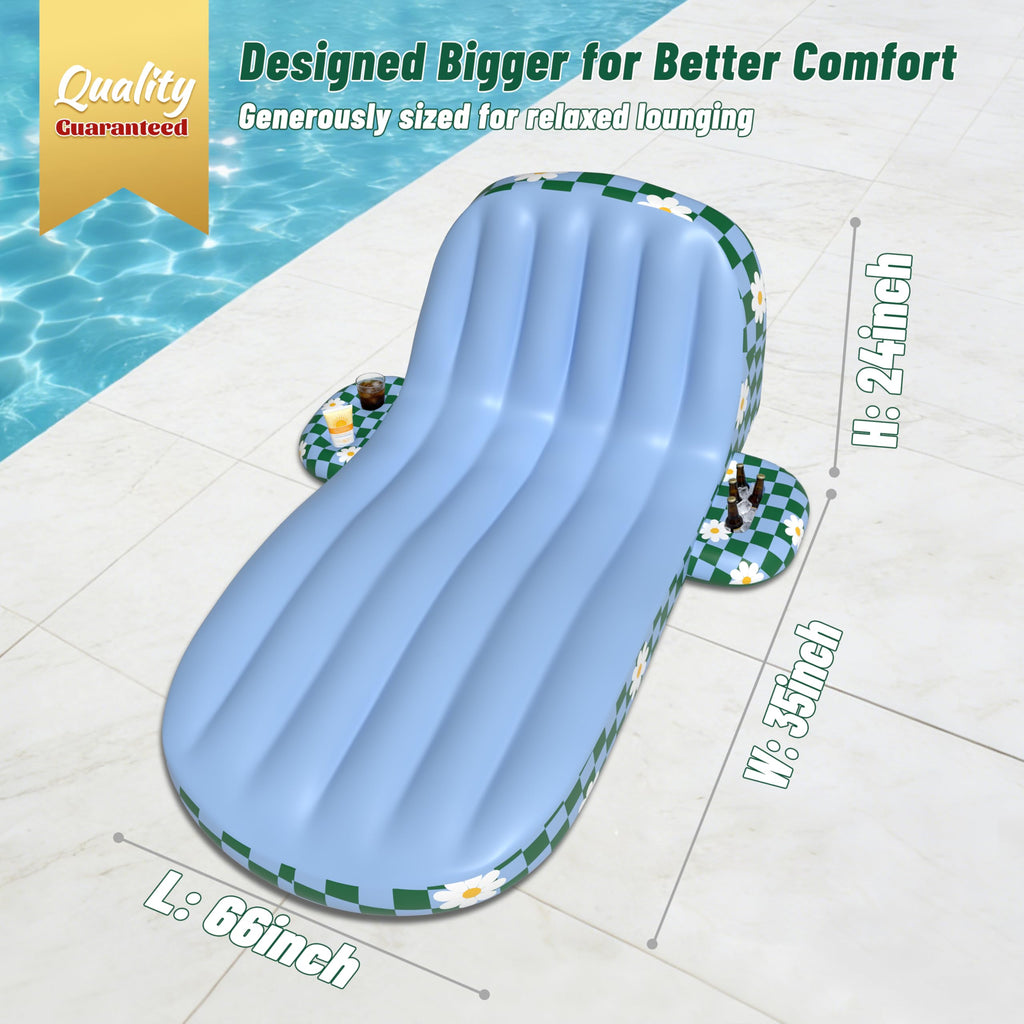 Inflatable Pool Lounger Float with Cup Holder J469728