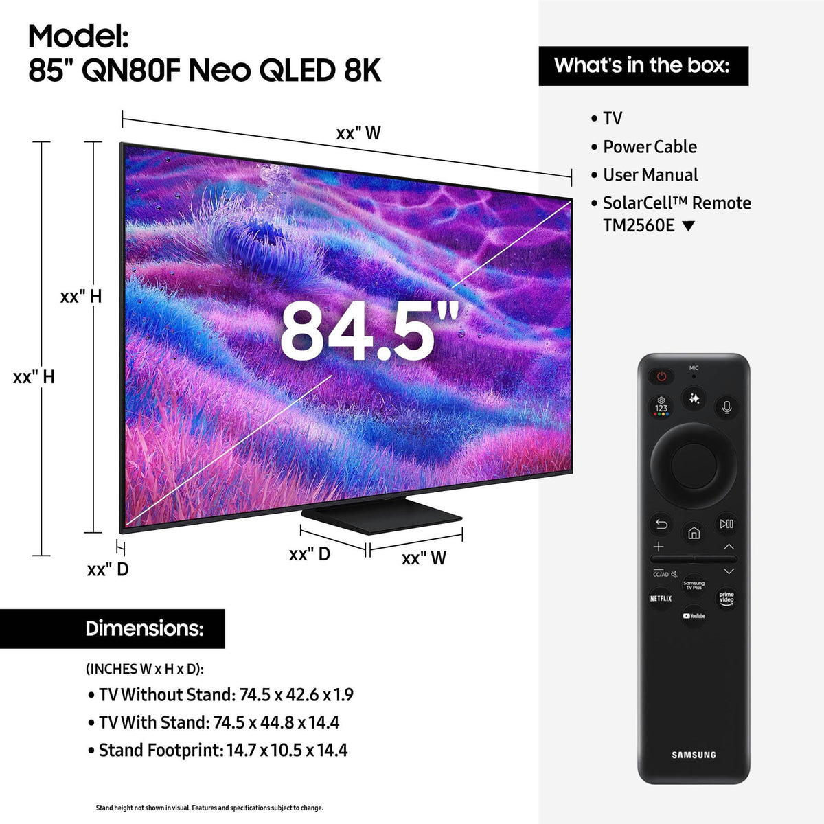 85 inch QLED 4K Smart TV U96574