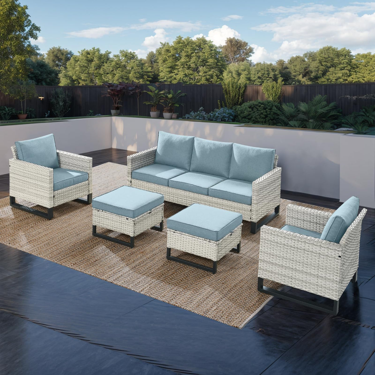 Wicker Patio Furniture Set of 5 D44996