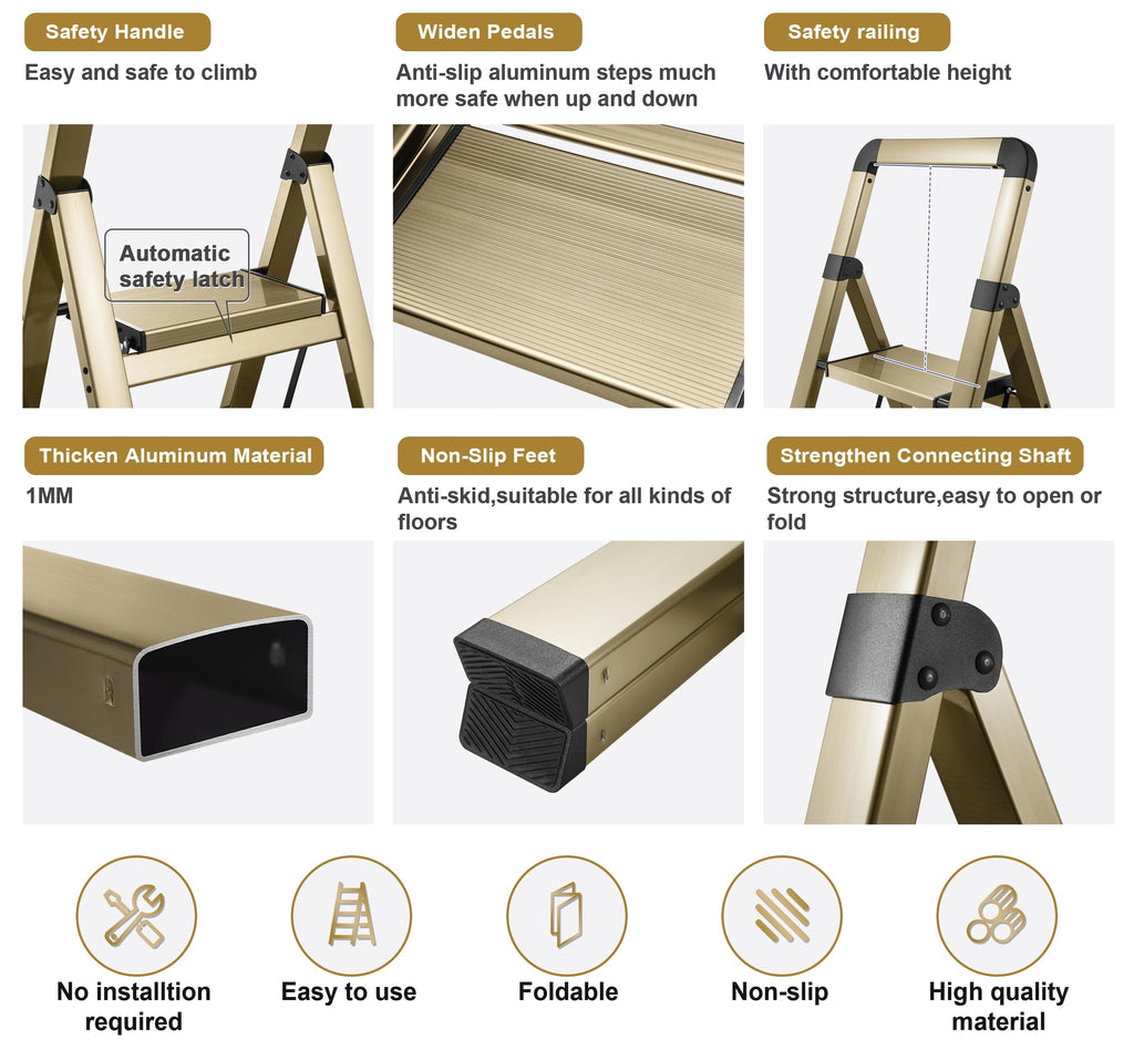 4 Step Aluminum Folding Ladder C856061