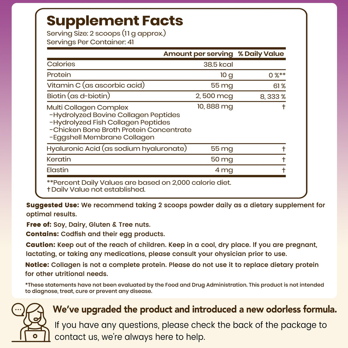 Multi Collagen Peptides Powder Types I II III V X 41 Servings I333