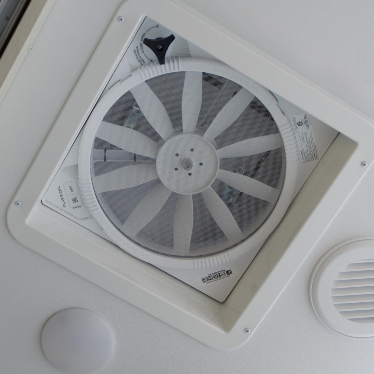 14" RV Rooftop Vent Exhaust Fan with Lid, White Z656459