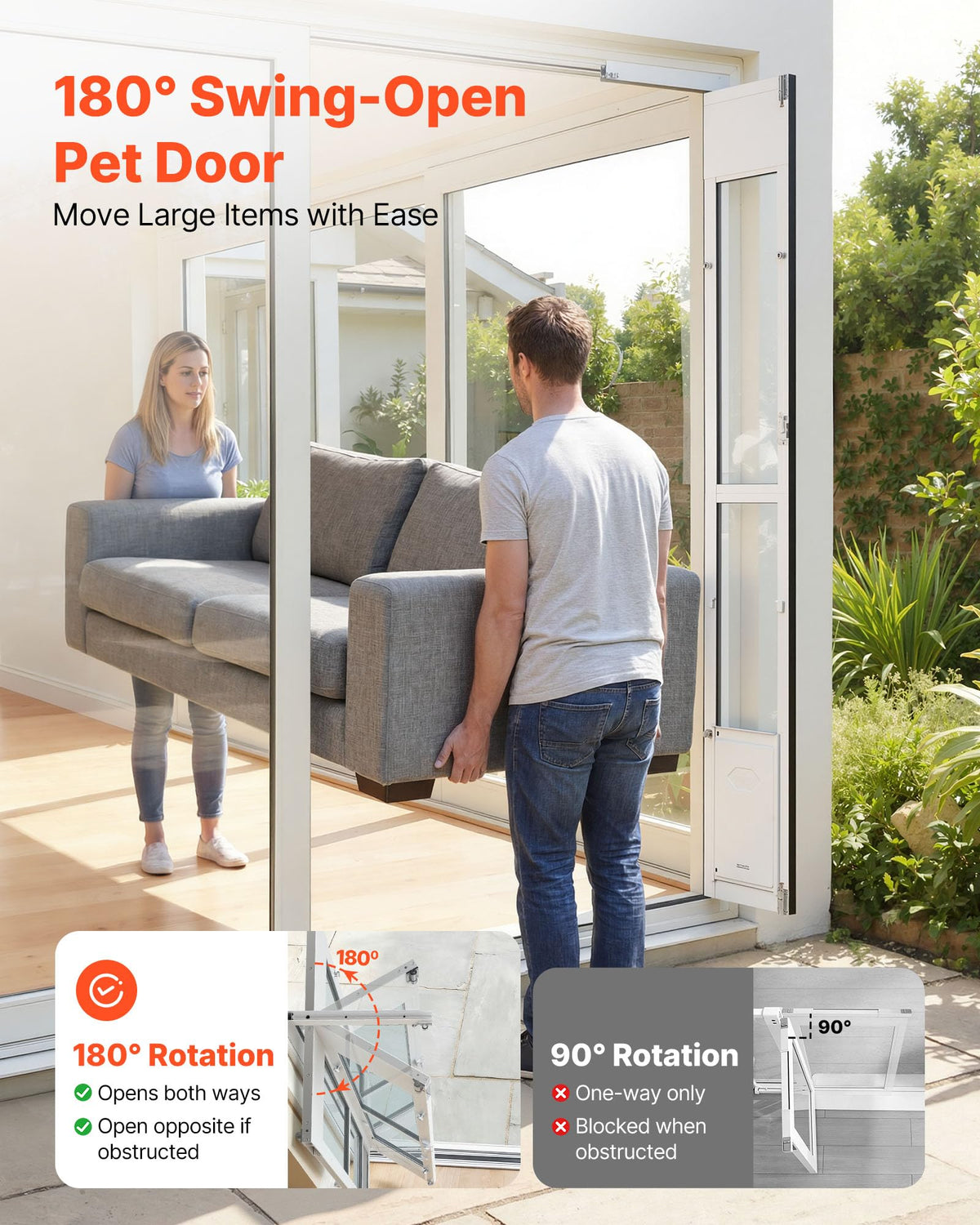 Sliding Glass Dog Door with Flap O92083
