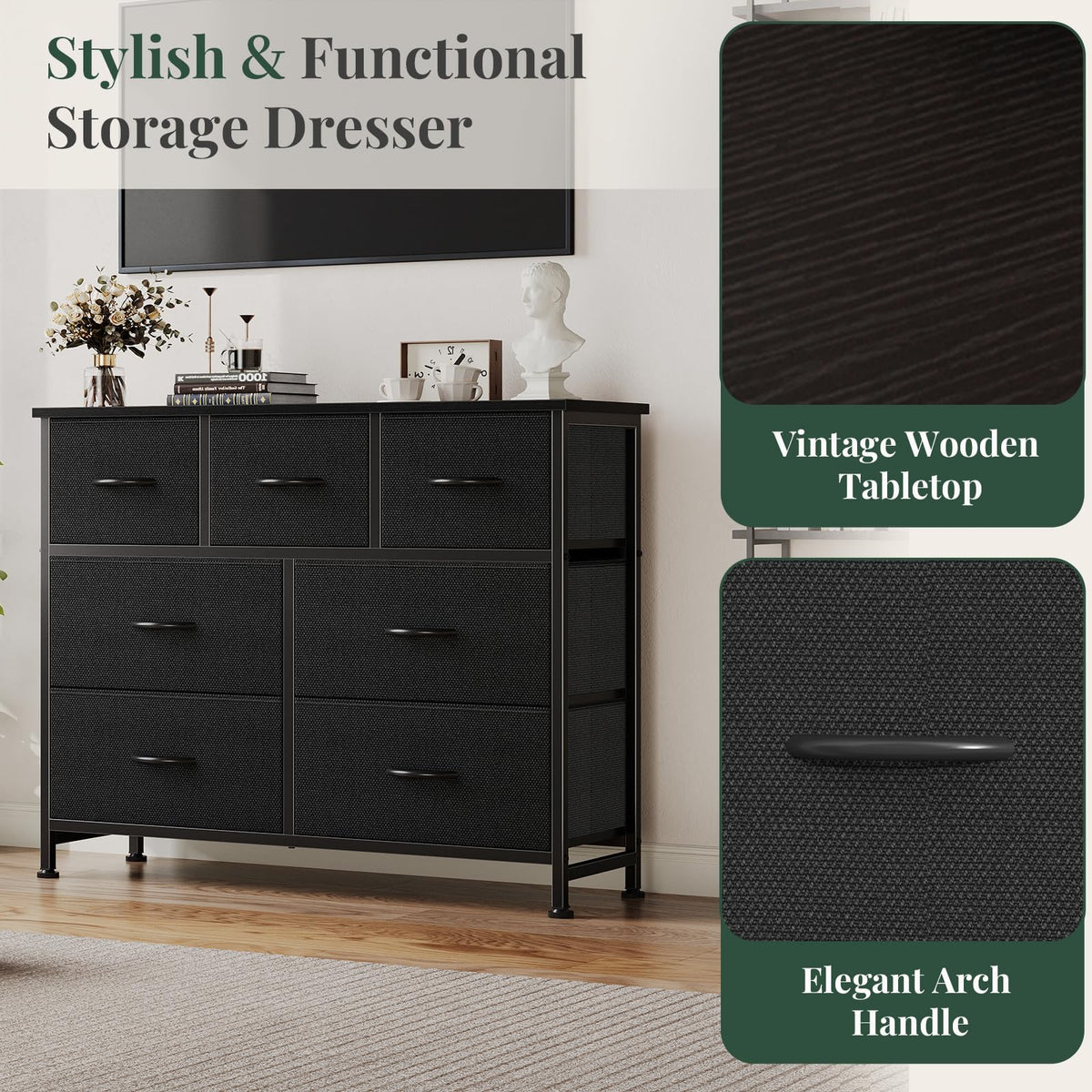 Fabric 7 Drawer Dresser A271673