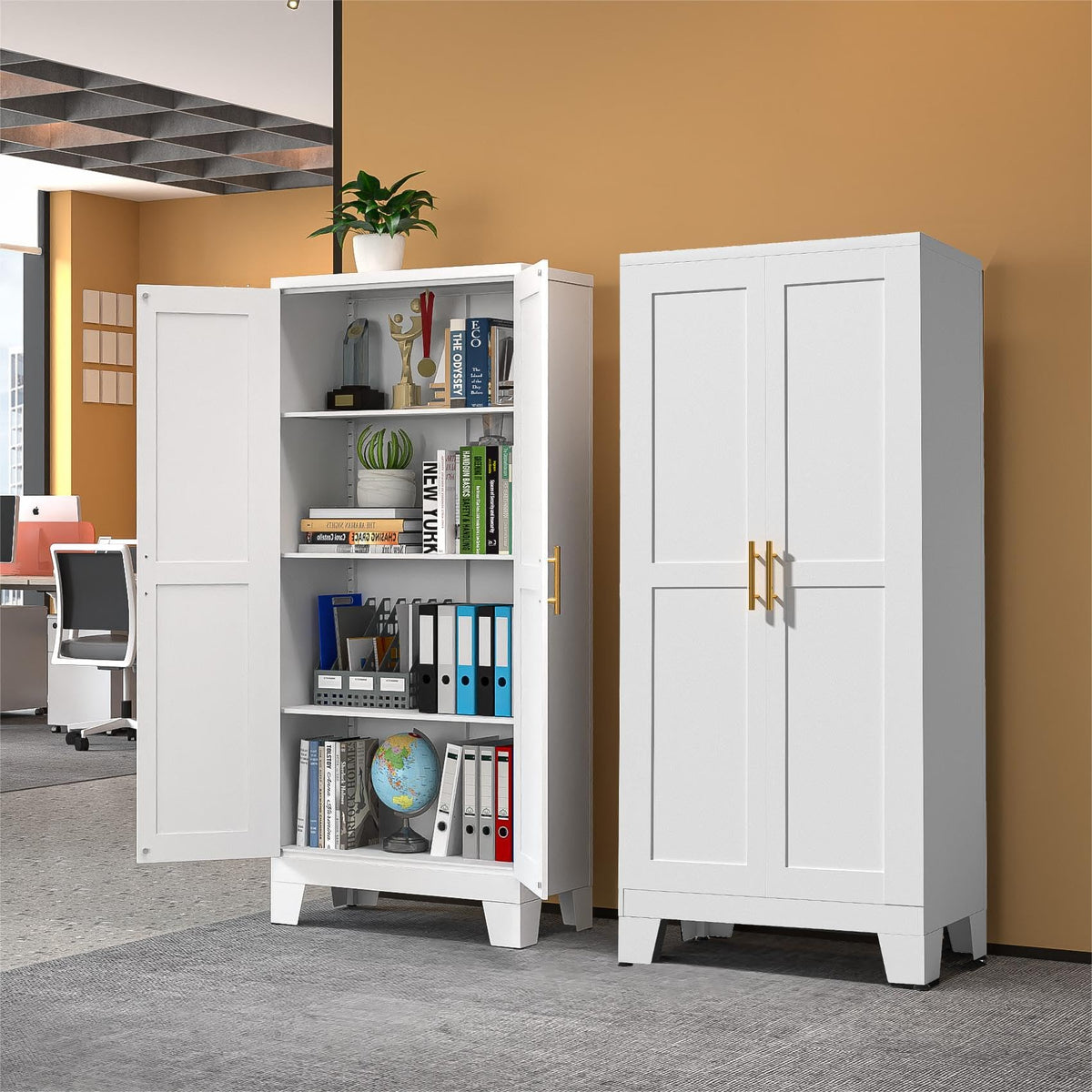 White Metal Storage Cabinet H968