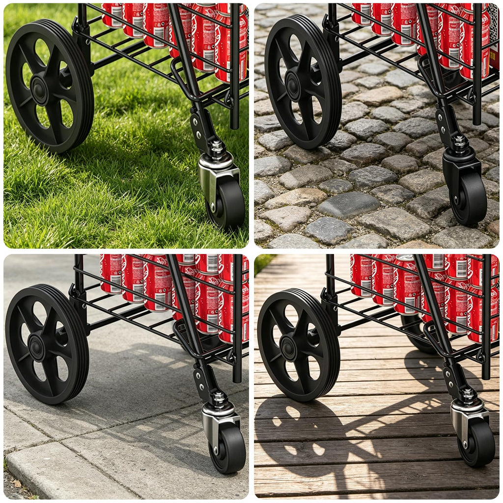 Grocery Shopping Cart with Swivel Wheels, Collapsible Utility Cart L113