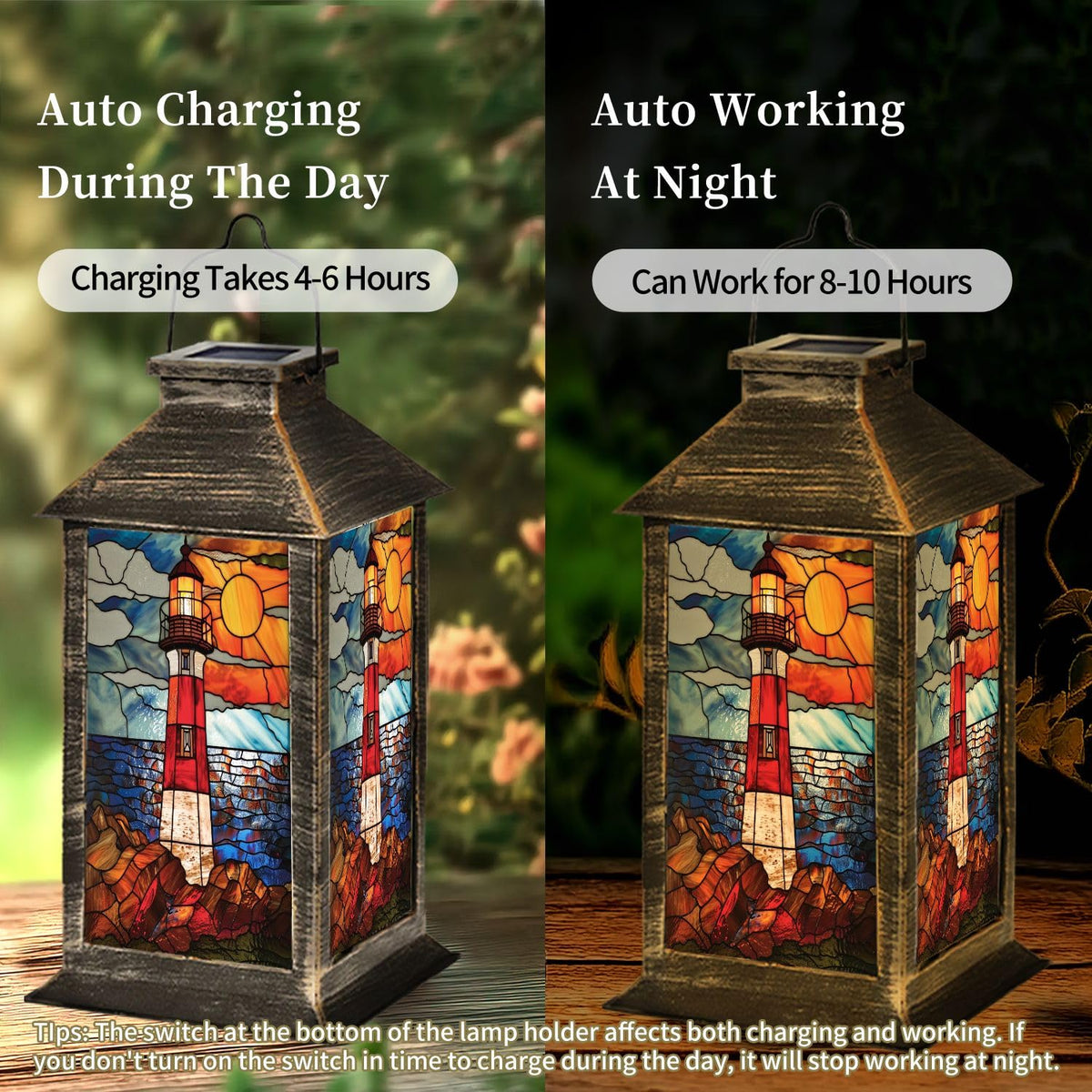 Solar Powered Waterproof Hanging Lantern Y38064
