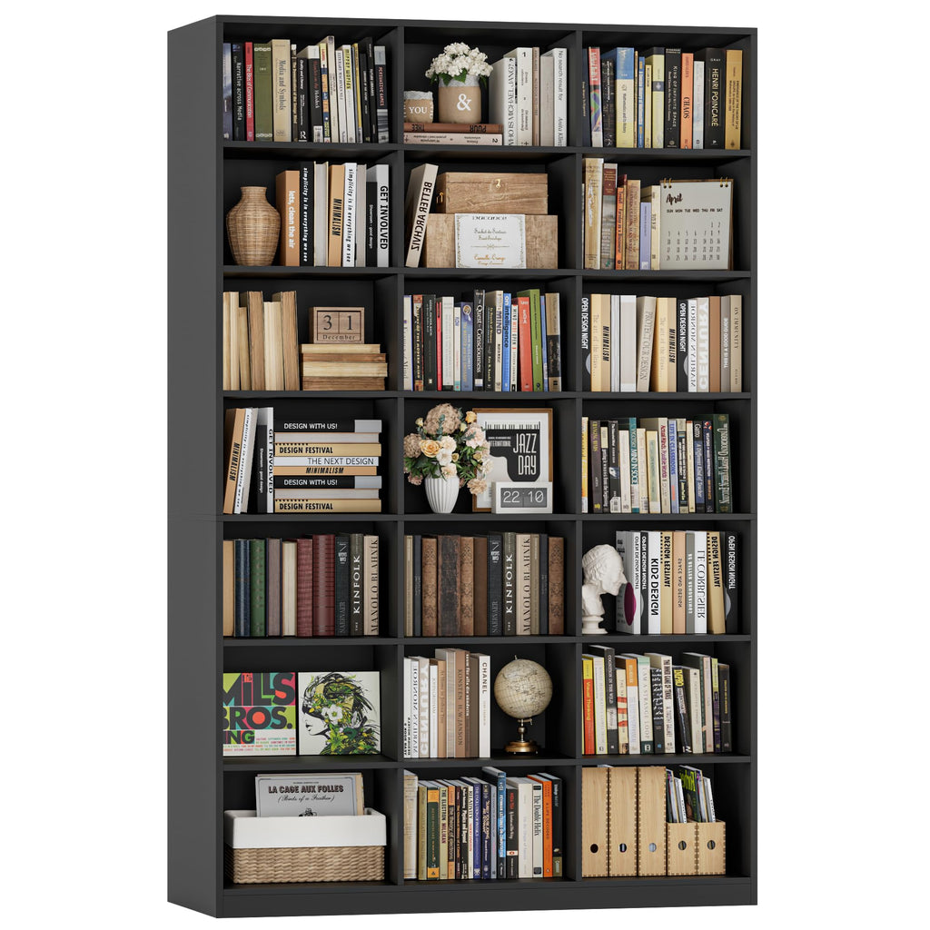 86" Triple Wide Black Bookshelf and Bookcase Q801164