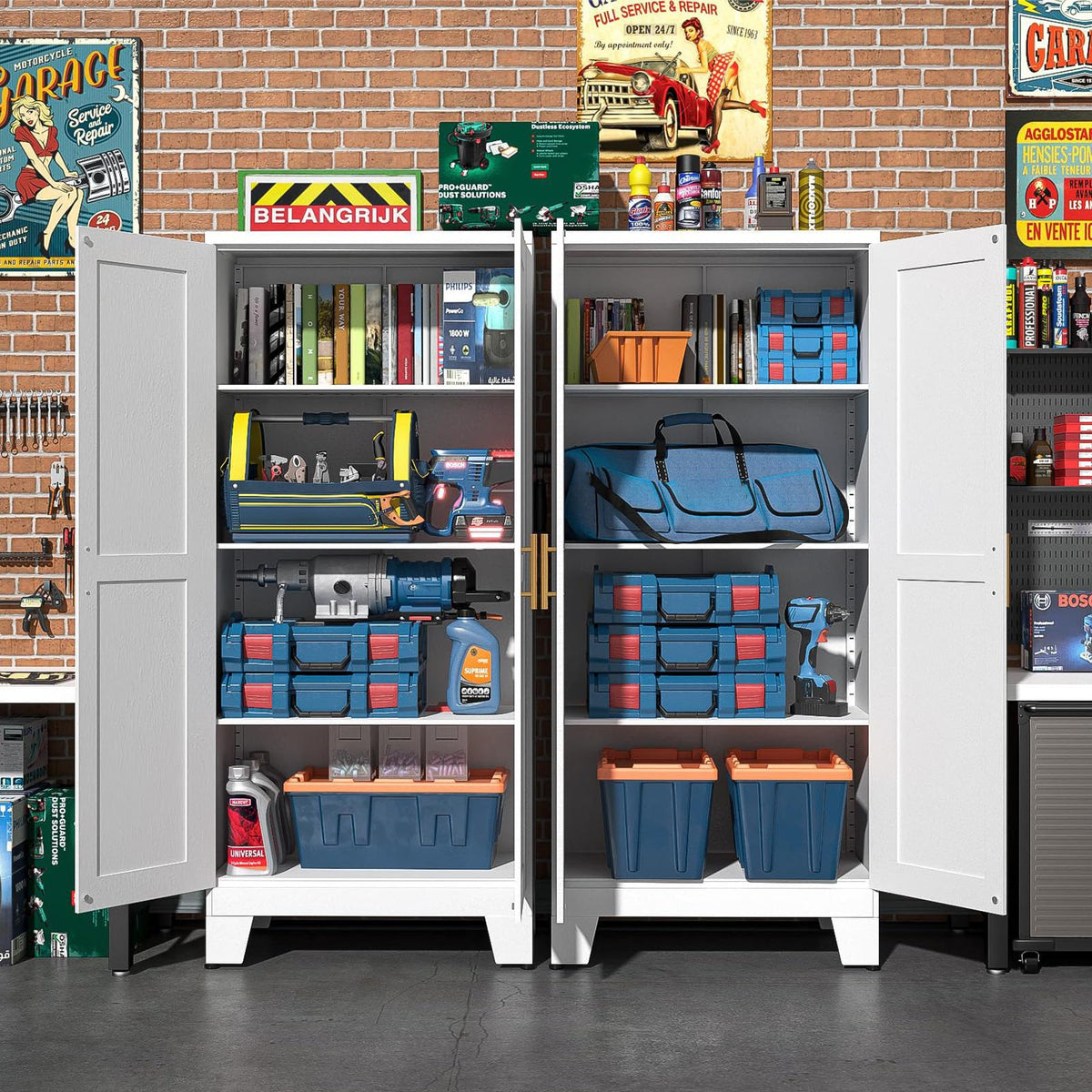 White Metal Storage Cabinet H968
