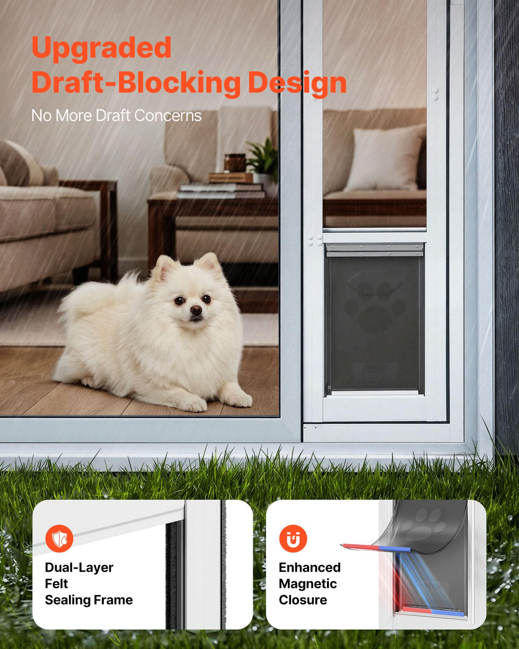 Sliding Glass Dog Door with Flap O92083