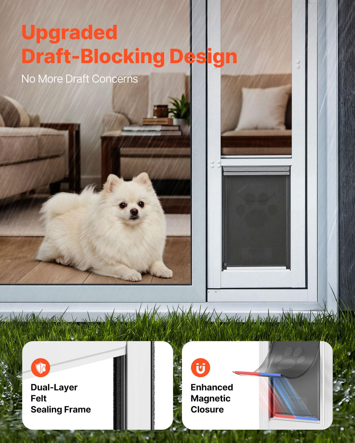 Sliding Glass Dog Door with Flap O92083