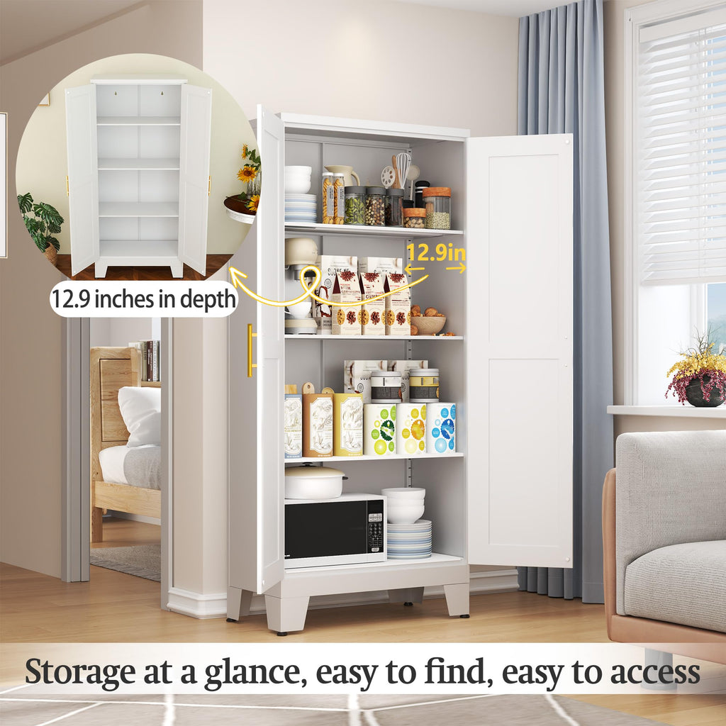 White Metal Storage Cabinet H968