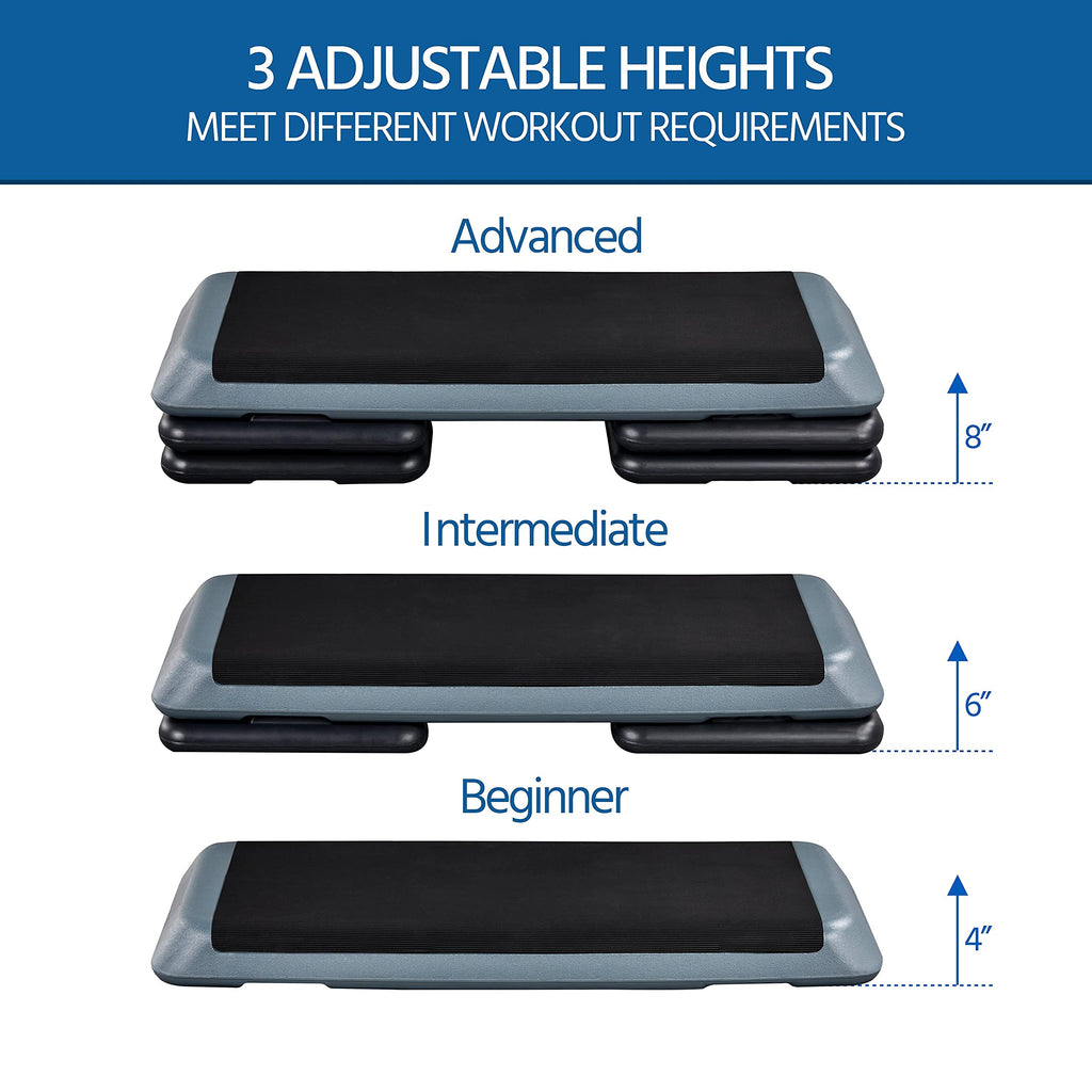 43in 3-Level Adjustable Aerobic Step Platform D9001