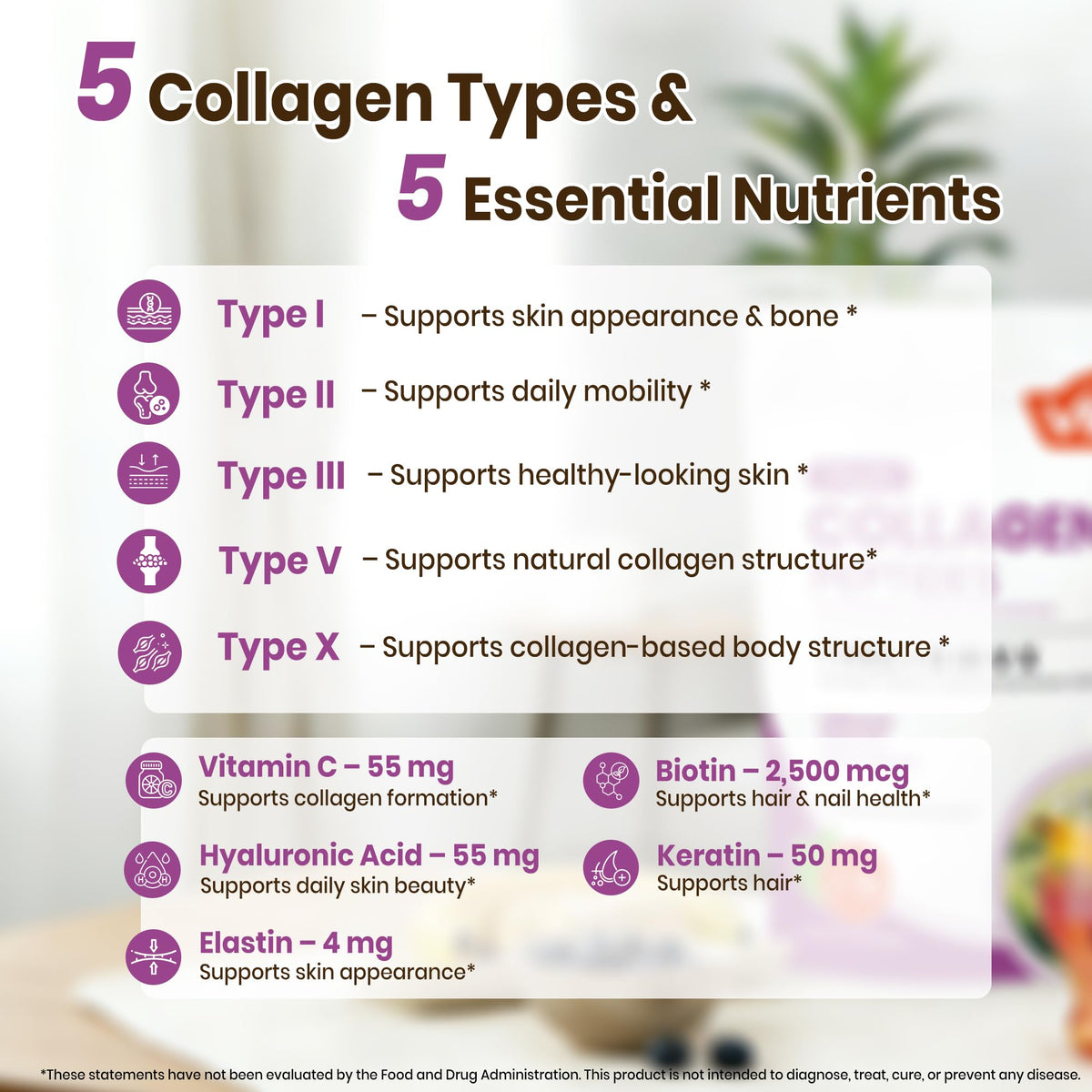 Multi Collagen Peptides Powder Types I II III V X 41 Servings I333