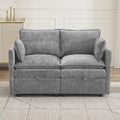 Light Grey Chenille 2 Seater Loveseat Sofa with Storage B360