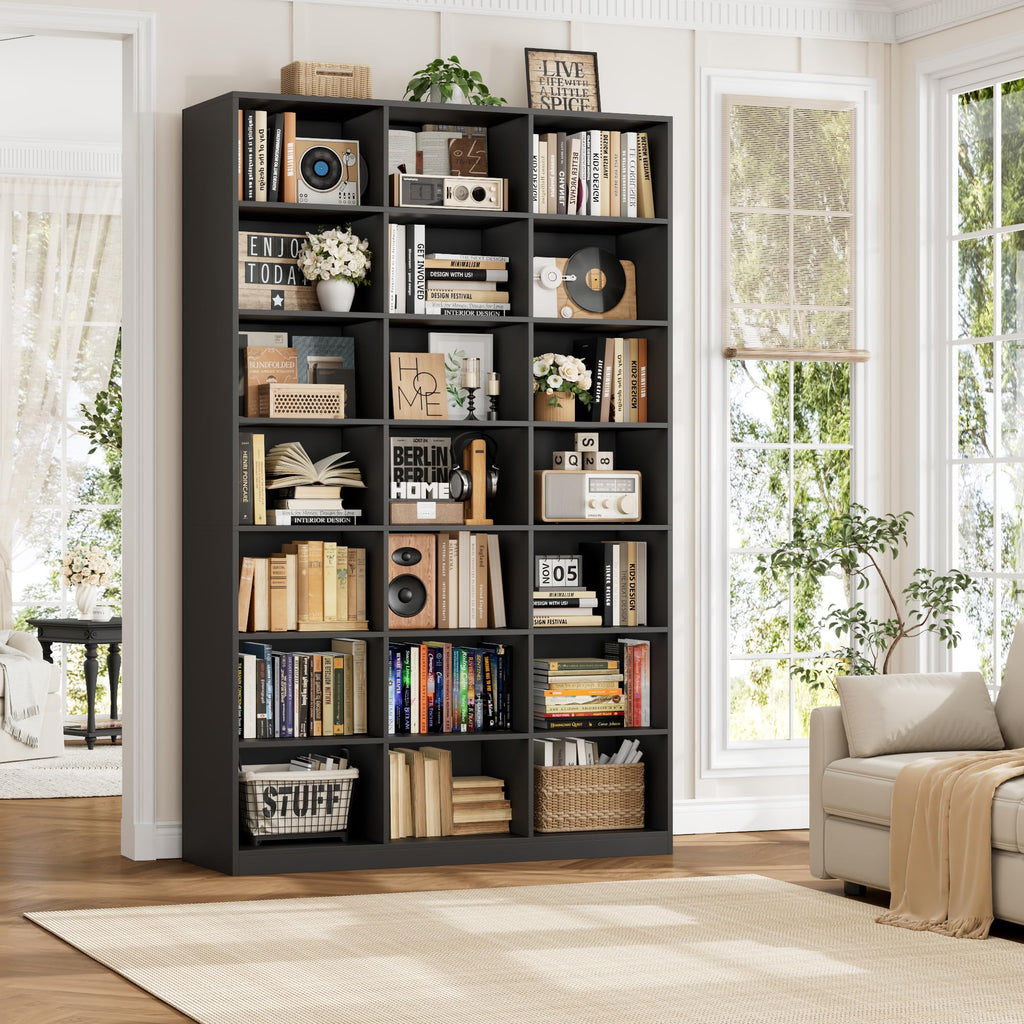 86" Triple Wide Black Bookshelf and Bookcase Q801164