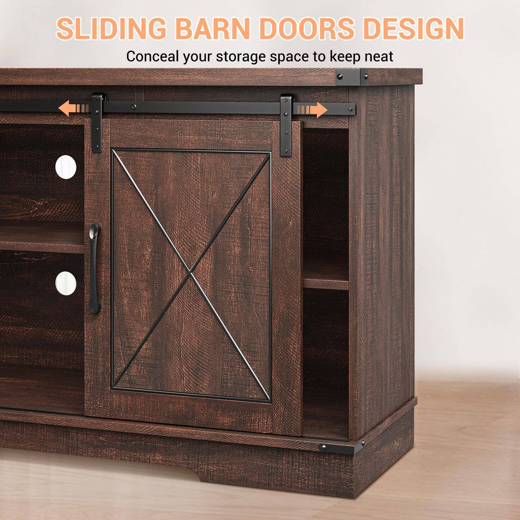 59 Inch TV Stand with Sliding Barn Doors N779439