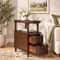 Solid Wood End Table with 2 Drawers V3967