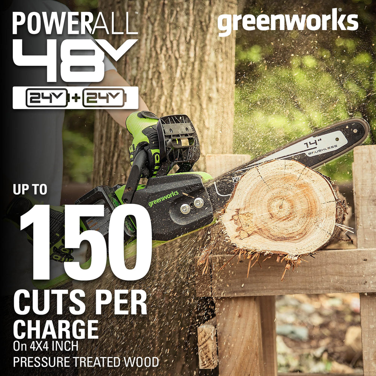 48V 16 in Cordless Electric Chainsaw F886584