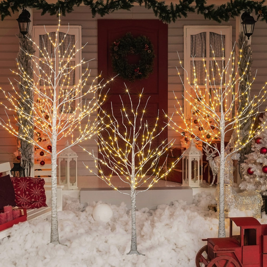 Lighted Birch Twig Tree with Fairy Lights, Pack of 3 Warm White T856