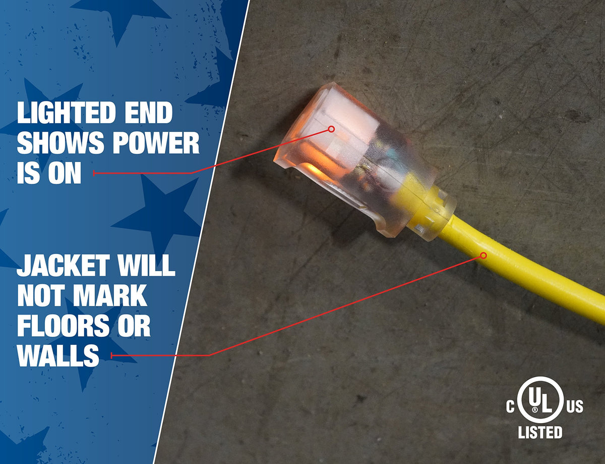 Outdoor Extension Cord 12 Gauge 3 Prong 100 Feet A310